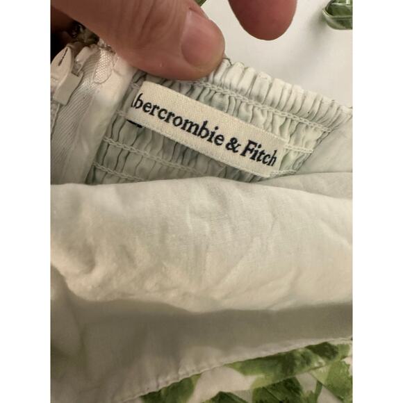 A & F Midi Dress Emerson Poplin Wide Strap Green Floral Cotton size Large - Picture 10 of 11